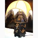 Black Hexagon Two Drawer Lamp
