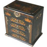Four-Drawers Two Side Doors Black Mirror Box
