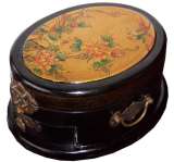Oval Shape with Drawer Black Mirror