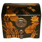 Black One-Drawer Mirror Box Dragonfly