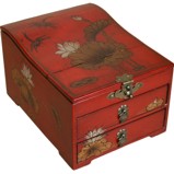 Curve Top Red Mirror Box - Dragonfly