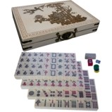 Large Mahjong Set in Creamy White Painted Case