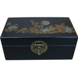 Small Black Painted Case - Flower