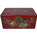 Medium Red Painted Case - Flower