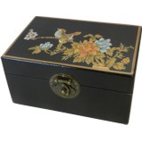 Small Black Flower Painted Box