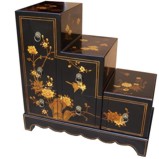 Black Six-Drawer Step Chest
