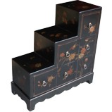 Black Six-Drawer Step Chest