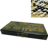 GO Weiqi Baduk Game Set in Black Oriental Painted Case