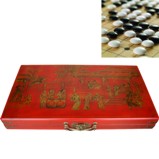 Red GO Weiqi Baduk Game Set in Oriental Painted Case