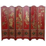 Chinese Red Wedding Room Divider Screen