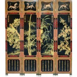 Chinese Red 4-Plant Room Divider Screen