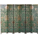 French Gold Leaf Room Divider Screen - Coloured Sun Flowers