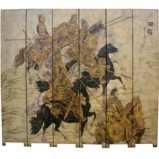 Ancient Chinese Warrior Room Divider Screen