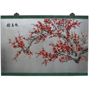 Cherry Blossom Wall Hanging Screen-Silver Leaf