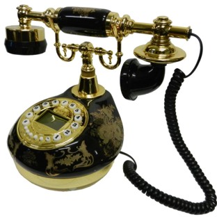 Black Antique Style Porcelain Telephone
