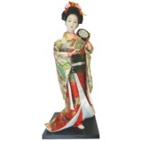 Japanese Kimono Geisha Doll - Drum Playing
