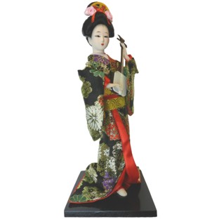 Japanese Kimono Geisha Doll - Shamisen Playing