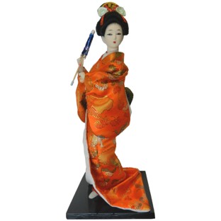 Japanese Kimono Geisha Doll - Holding Umbrella