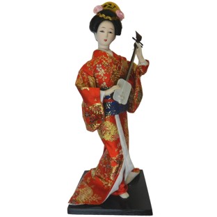 Japanese Kimono Geisha Doll - Shamisen Playing