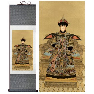 Chinese Empress Portrait Large Silk Scroll