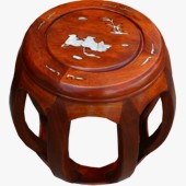 Mother of Pearl Inlay Drum Stool