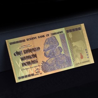 Zimbabwe 100 Trillion Gold Foil Banknote