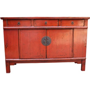 Original Red Painted Sideboard