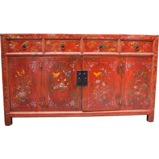 Original Red Manchurian Sideboard
