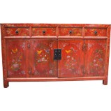 Original Red Manchurian Sideboard