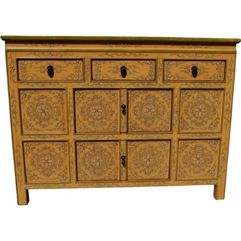 Yellow Tibetan Sideboard