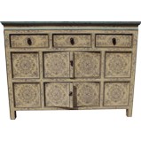 White Tibetan Sideboard