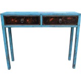 Blue 2-Drawer Hallway Table