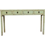 Light Green 4-Drawers Hallway Table