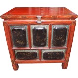 Antique Red Chest Trunk