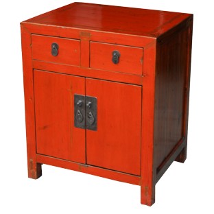 Antique Red Chinese Bedside table unique