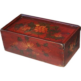 Chinese Original Red Painted Wood Box